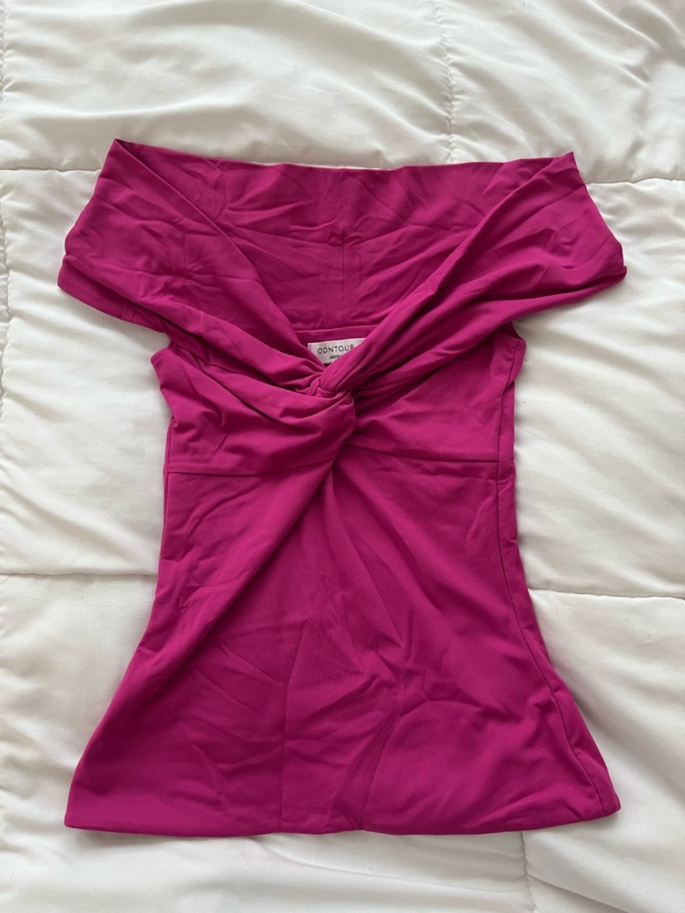 Aritzia Contour Twist Front Top in Bright Fuchsia